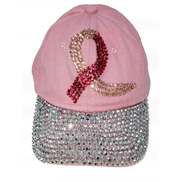Pink Ribbon Rhinestone Hope Hat - Picture 2 of 6